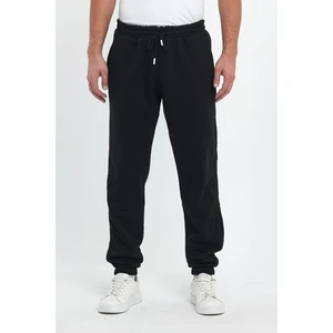 The Rule Erkek Siyah Regular Fit Beli Lastikli Rahat Spor Pamuklu Eşofman Altı RF0449