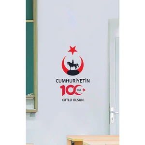 Kt Grup 29 Ekim Cumhuriyet Bayramı 100.YIL Kutlu Olsun Okul Işyeri Cam Kapı Duvar Sticker