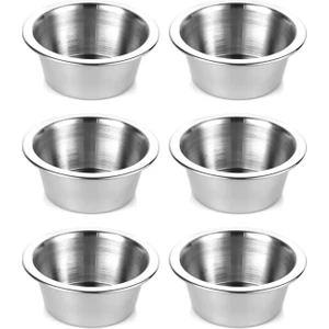 KT Home Sosluk Paslanmaz Çelik Mini Kase Lokumluk Reçellik Çerezlik Şekerlik Sosluk 6 Adet 8 cm Paslanmaz