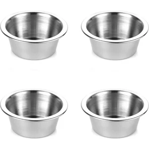 KT Home Paslanmaz Çelik Mini Kase Lokumluk Reçellik Çerezlik Şekerlik Sosluk, 4 Adet - 8 cm Metal