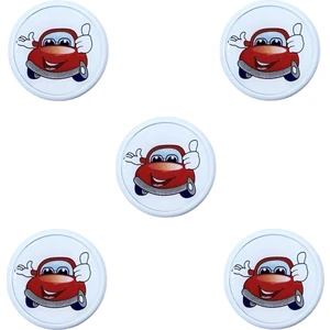 5 Adet Çocuk Odası Mobilya Kulp Tekli Düğme Çap 55 mm Araba