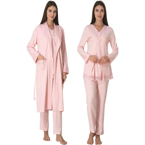 Pembe Sabahlıklı Hamile Lohusa Pijama Takımı
