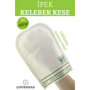 Yerli Ipek Kelebek Kese - Hamam Kesesi Saf