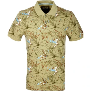 Erkek Olive Polo Yaka Slim Fit Baskılı Tshirt 1191