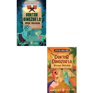 Doktor Dinozorla Ateşe Yolculuk - Yazıya Yolculuk 2 Kitap Set - Nurlan Nazlı Kaya
