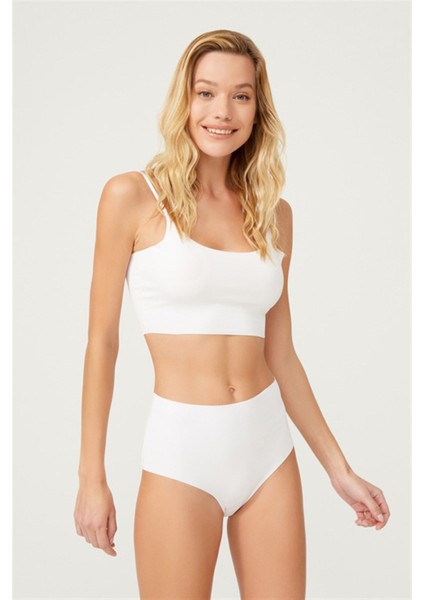 Yüksek Bel Basic Lazer Kesim Bikini Külot 3'lü Paket - 3