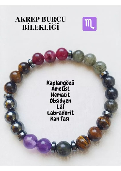 Akrep Burcu Doğaltaş Bileklik Unisex Mudisaat