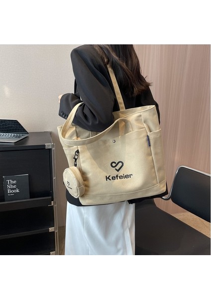 Tuval Çantası, Kadın Çantası, Çok Yönlü, Şık Omuz Çantası, Şık Büyük Kapasiteli Banliyö Tote Çantası (Yurt Dışından)