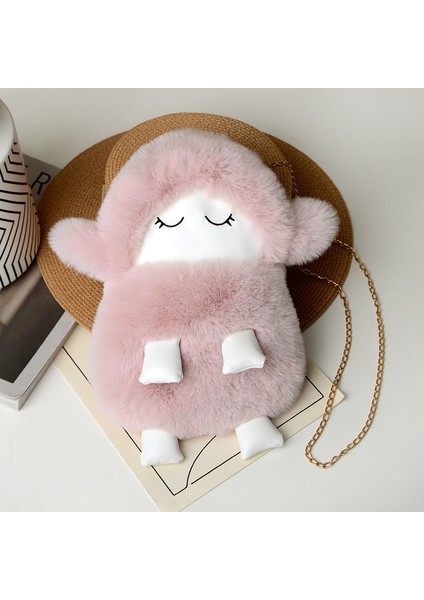 Kadınlar Için Sevimli Peluş Çanta, Sonbahar ve Kış Stili, Sevimli Çizgi Film Tüylü Omuz Crossbody Çanta (Yurt Dışından)