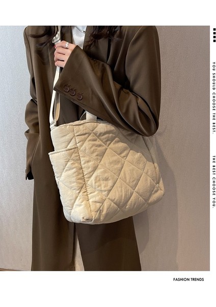 Sonbahar ve Kış Gider Büyük Kapasiteli Tote Çantası Öğrenci Sınıfı Omuz Çantası Yumuşak Mumsu Çantası (Yurt Dışından)