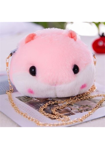 Karikatür Peluş Zinciri Küçük Çanta Kadın Çapraz Bag Tavuk Hamster Bebek Mobil Para Çantası Kız Omuz Çantası (Yurt Dışından)
