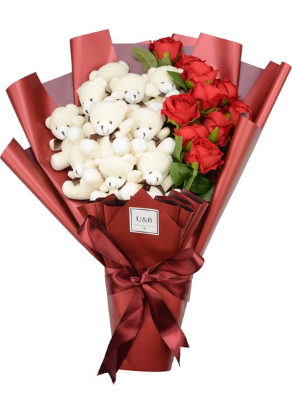 Premium Dev Kırmızı Ayıcık Buketi