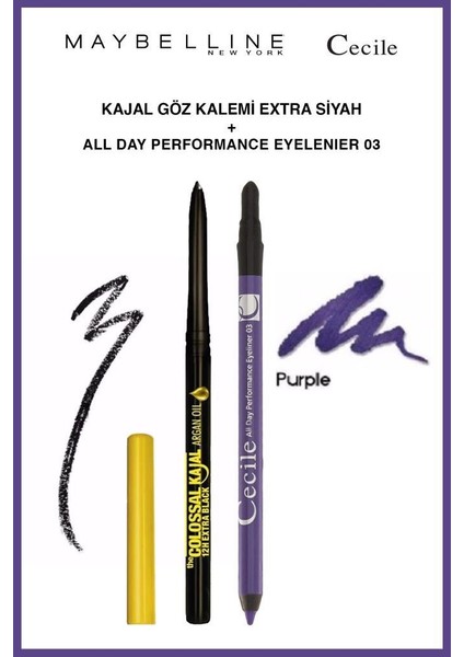 Maybelline Argan Yağı Içeren Göz Kalemi Cecile All Day 03 Makyaj Seti