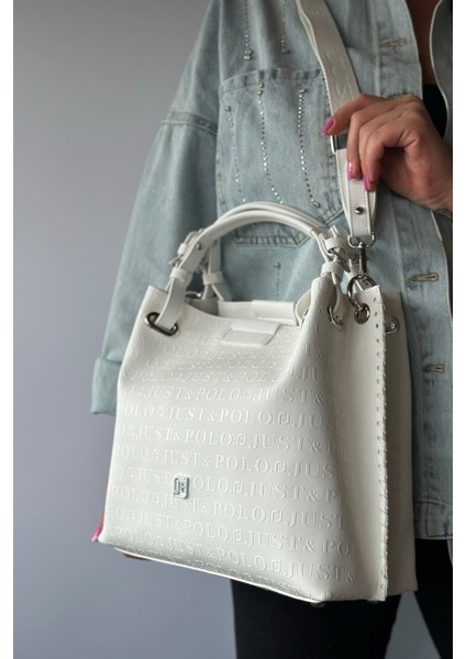 4 Bölmeli Büyük Boy Örgülü Model Ayarlanabilir Askılı Kadin Omuz Cantasi 4031 Düz Beyaz Kombin indirimleri