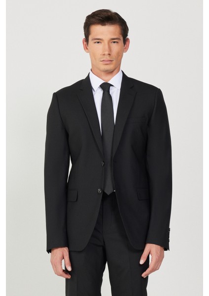 ALTINYILDIZ CLASSICS Erkek Siyah Slim Fit Dar Kesim Su Ve Leke Tutmayan Nano Takım Elbise