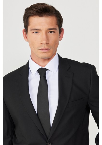 ALTINYILDIZ CLASSICS Erkek Siyah Slim Fit Dar Kesim Su Ve Leke Tutmayan Nano Takım Elbise
