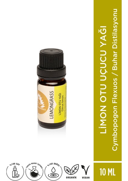 Aromaterapi Limon Otu Uçucu Yağı - Cymbopogon Flexuos - 10 ml Aroma Terapi