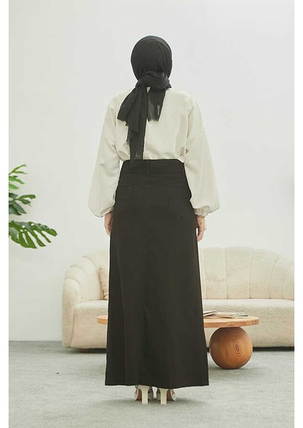 2254- Klasik Gabardin Etek Siyah fırsatları