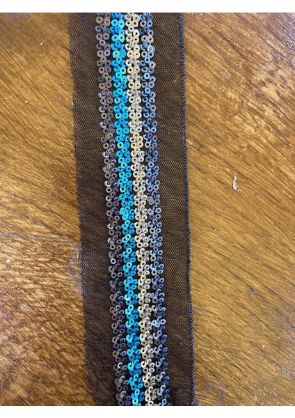 En 6 cm Payetli Şerit Dekoratif Şerit Dikiş Bordüz Aplike ( 1metre)