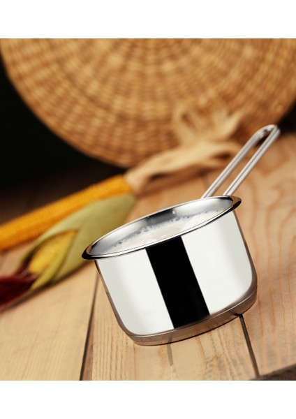 Gelincik Çelik Sütlük Tencere 20X12 cm Çelik Tel Kulplu-Kapaksız modelleri