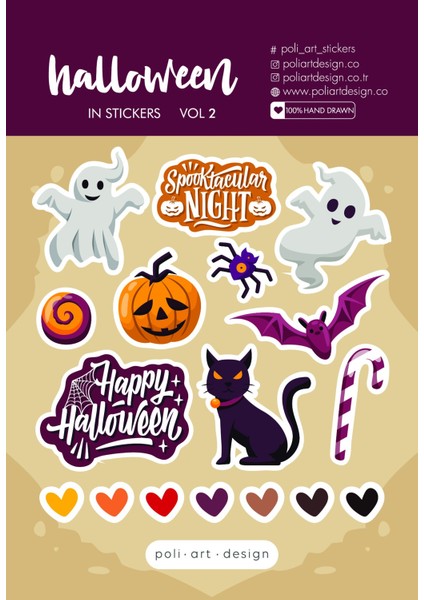 Halloween Vol.2 Vinil Çıkartma Seti Sticker Etiket