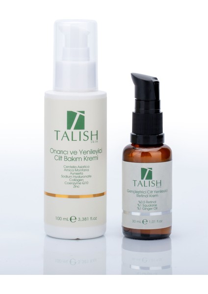 Onarıcı ve Yenileyici Cilt Bakım Kremi + Gençleştirici Yaşlanma Karşıtı Yenileyici Retinol Krem