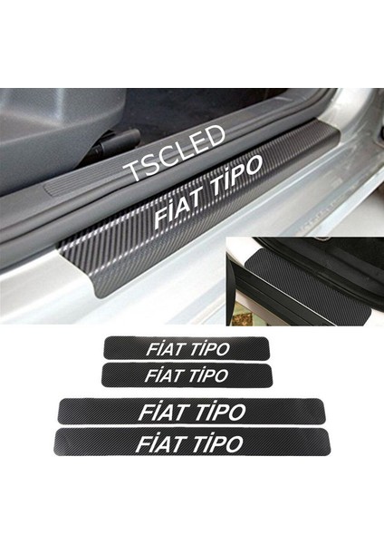 Tipo Karbon Kapı Eşiği Kaplama Sticker Yapıştırma (4 Adet) ZZ64