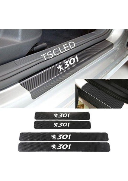 301 Karbon Kapı Eşiği Kaplama Sticker Yapıştırma (4 Adet) ZZ168