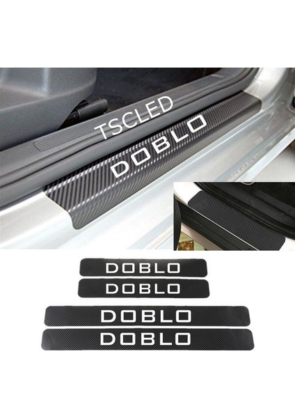Doblo Karbon Kapı Eşiği Kaplama Sticker Yapıştırma (4 Adet) ZZ49
