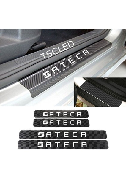 Ateca Karbon Kapı Eşiği Kaplama Sticker Yapıştırma (4 Adet) ZZ207