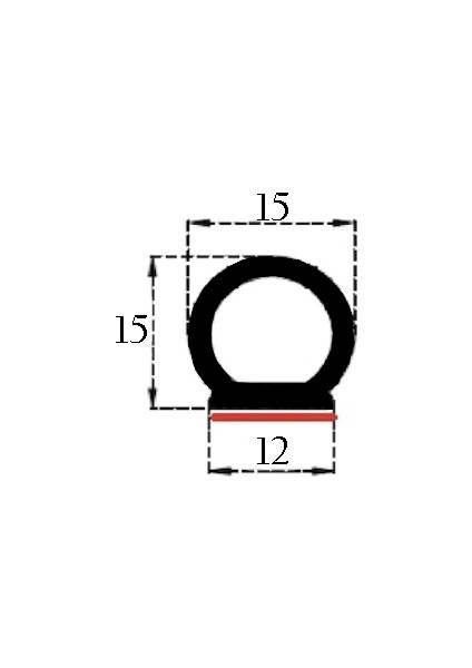 Epdm Kauçuk Fitil. Kendinden Yapışkanlı 12X15 mm