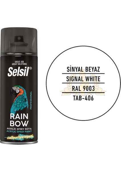 Rainbow Akrilik Sprey Boya Sinyal Beyaz 400 Ml. - Ral9003