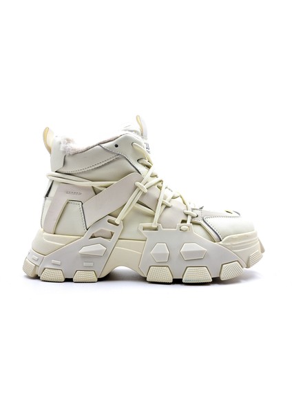 Kalın Tabanlı Bilekli Içi Kürklü Bej Sneaker Ayakkabı G23K343