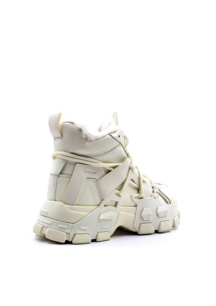 Kalın Tabanlı Bilekli Içi Kürklü Bej Sneaker Ayakkabı G23K343