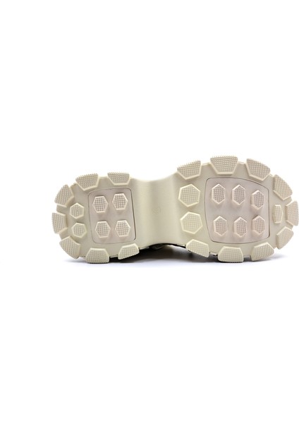 Kalın Tabanlı Bilekli Içi Kürklü Bej Sneaker Ayakkabı G23K343