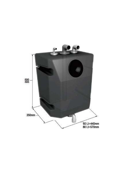 Vetus Dik Montaj Pis Su Tankı 80 Litre