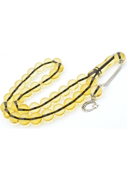 Kokulu Iri Boy Küre Kesim Sarı Toz Kehribar Tesbih 14 mm fiyatları