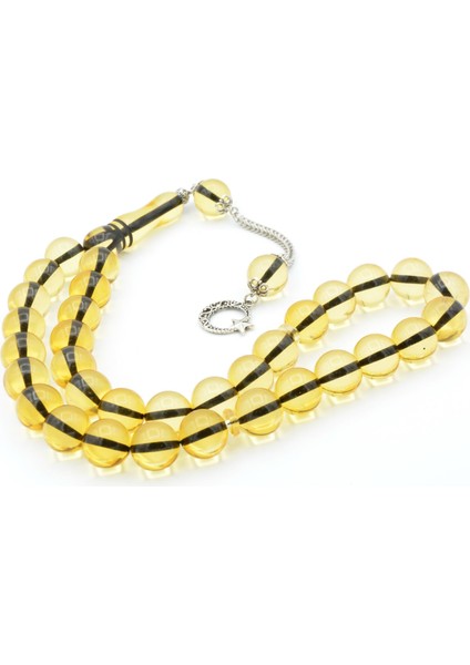 Kokulu Iri Boy Küre Kesim Sarı Toz Kehribar Tesbih 14 mm modelleri