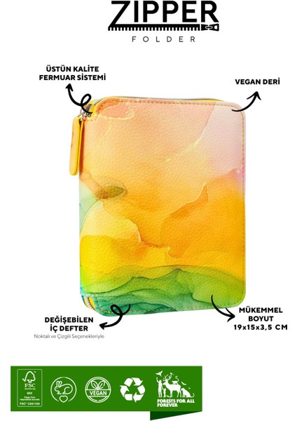 123 1464 Victoria's Journals Zipper Folder Organizer Defter A6 Çizgili modelleri