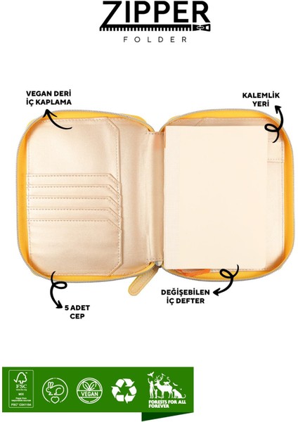 123 1464 Victoria's Journals Zipper Folder Organizer Defter A6 Çizgili fırsatları