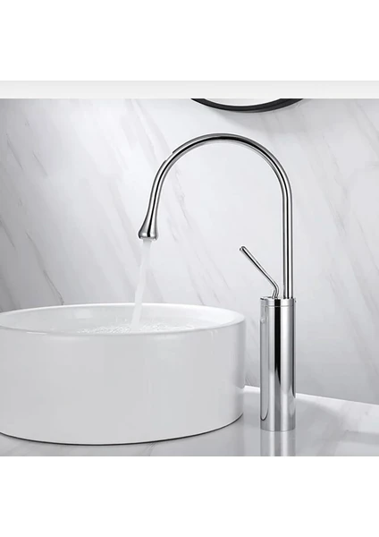 Çanak Lavabo Bataryası Lavabo Musluğu Drop Design Modern Tasarım Yüksek Tip Batarya Banyo Armatür