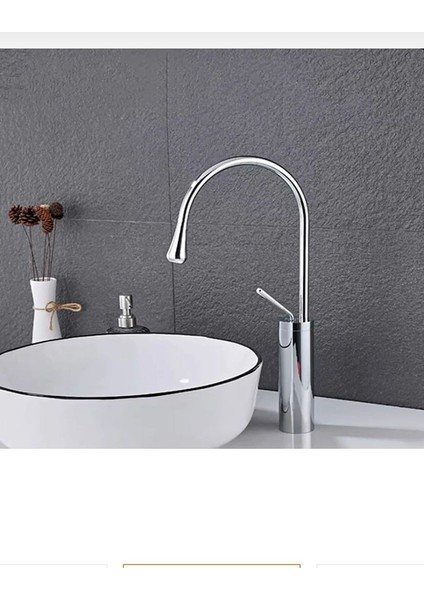 Çanak Lavabo Bataryası Lavabo Musluğu Drop Design Modern Tasarım Yüksek Tip Batarya Banyo Armatür