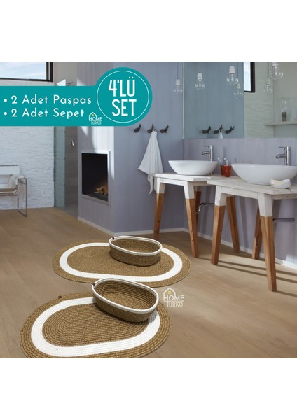 2'li Takım Jüt, Hasır, Paspas, Banyo Paspası, Banyo Paspas Takımı ve Banyo Sepeti fiyatları