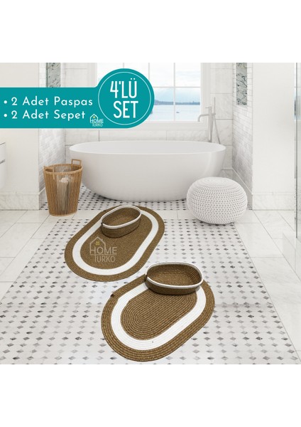 2'li Takım Jüt, Hasır, Paspas, Banyo Paspası, Banyo Paspas Takımı ve Banyo Sepeti modelleri