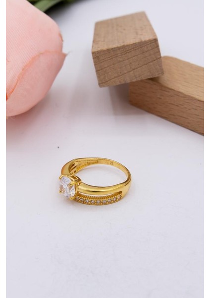 22 Ayar Altın Tek Taşlı Kadın Yüzük LKYZK1285 modelleri