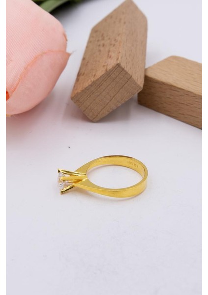 22 Ayar Altın Tektaş Kadın Yüzük XLTY022 modelleri