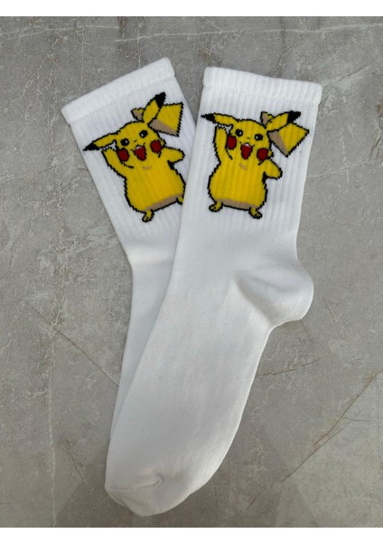 Sky Socks 6'lı Pikachu Garfield Neşeli Çizgi Karakter Seti Kokulu Tenis Kolej Çorap