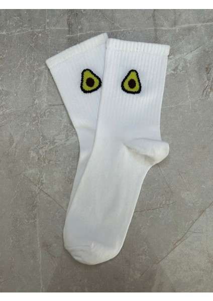 Sky Socks 6'lı Avokado Çilek Doğal Meyveli Set Kokulu Tenis Kolej Çorap