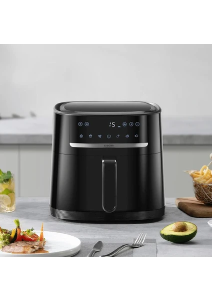 Mi Smart Premium Air Fryer 6 Lt Yağsız Fritöz Akıllı Kontrol Panelli Çift Katmanlı - luciole beyaz lambader hediye!