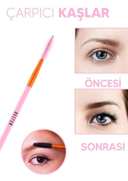 Çift Taraflı Kaş ve Kirpik Tarama Fırçası Pembe modelleri